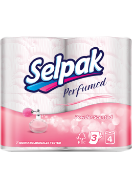 Туалетная бумага Selpak Perfumed с ароматом Пудра, 4 рулона 